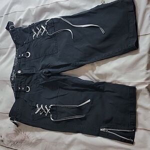 Skelanimals By Tripp NYC Mall Goth Black Knee Length Pants Shorts size 15